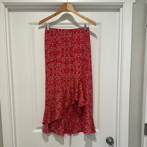 Max Studio Red Floral Skirt